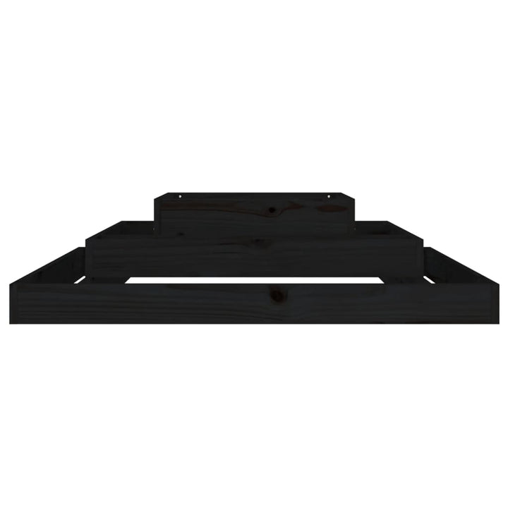 plantekasse 110x110x27 cm massivt fyrretræ sort