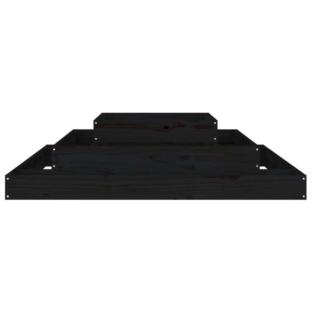 plantekasse 110x110x27 cm massivt fyrretræ sort