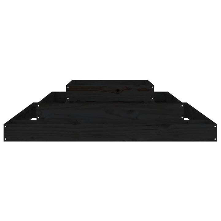 plantekasse 110x110x27 cm massivt fyrretræ sort