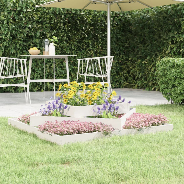 plantekasse 112x112x27 cm massivt fyrretræ hvid