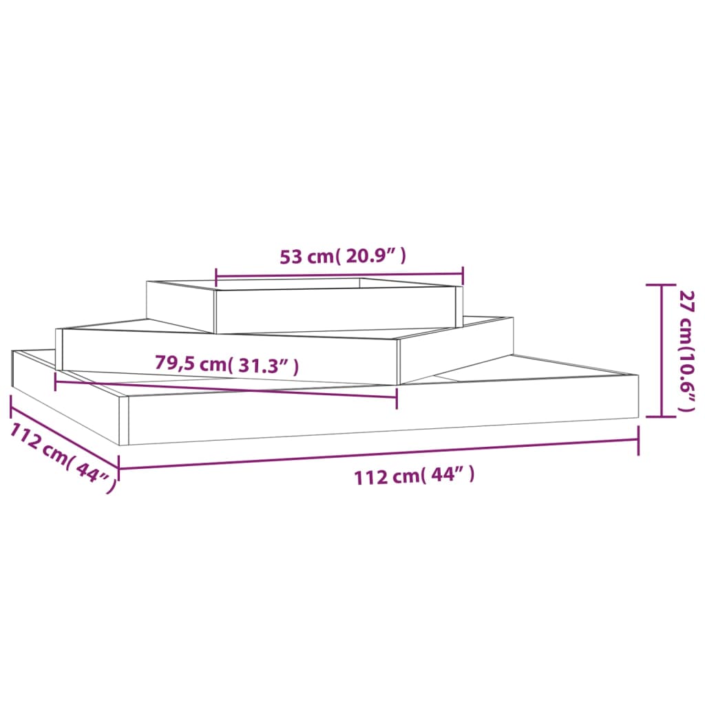plantekasse 112x112x27 cm massivt douglasgran