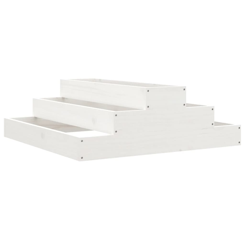 plantekasse 80x80x27 cm massivt fyrretræ hvid