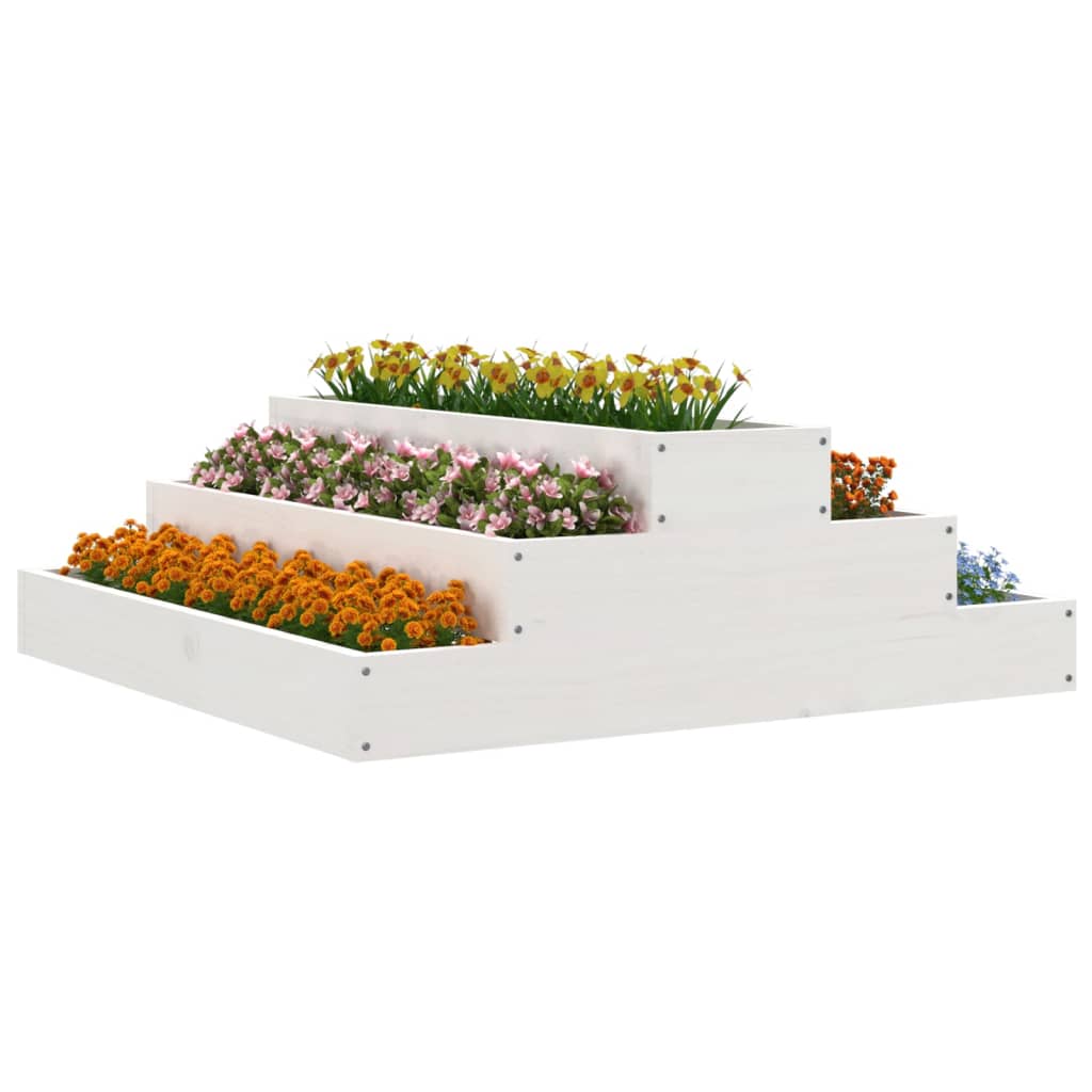 plantekasse 80x80x27 cm massivt fyrretræ hvid
