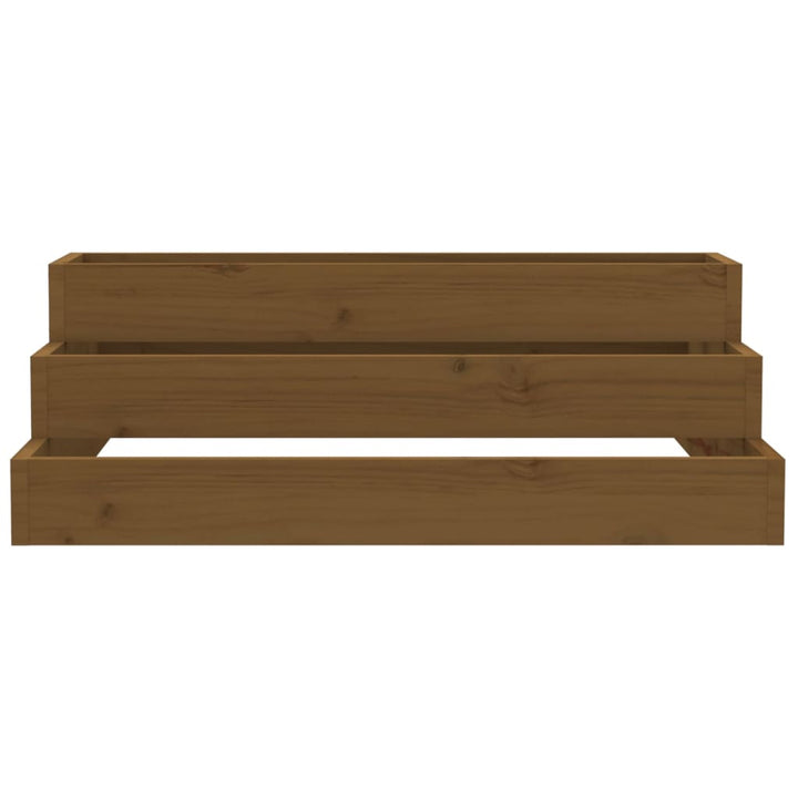 plantekasse 80x80x27 cm massivt fyrretræ gyldenbrun