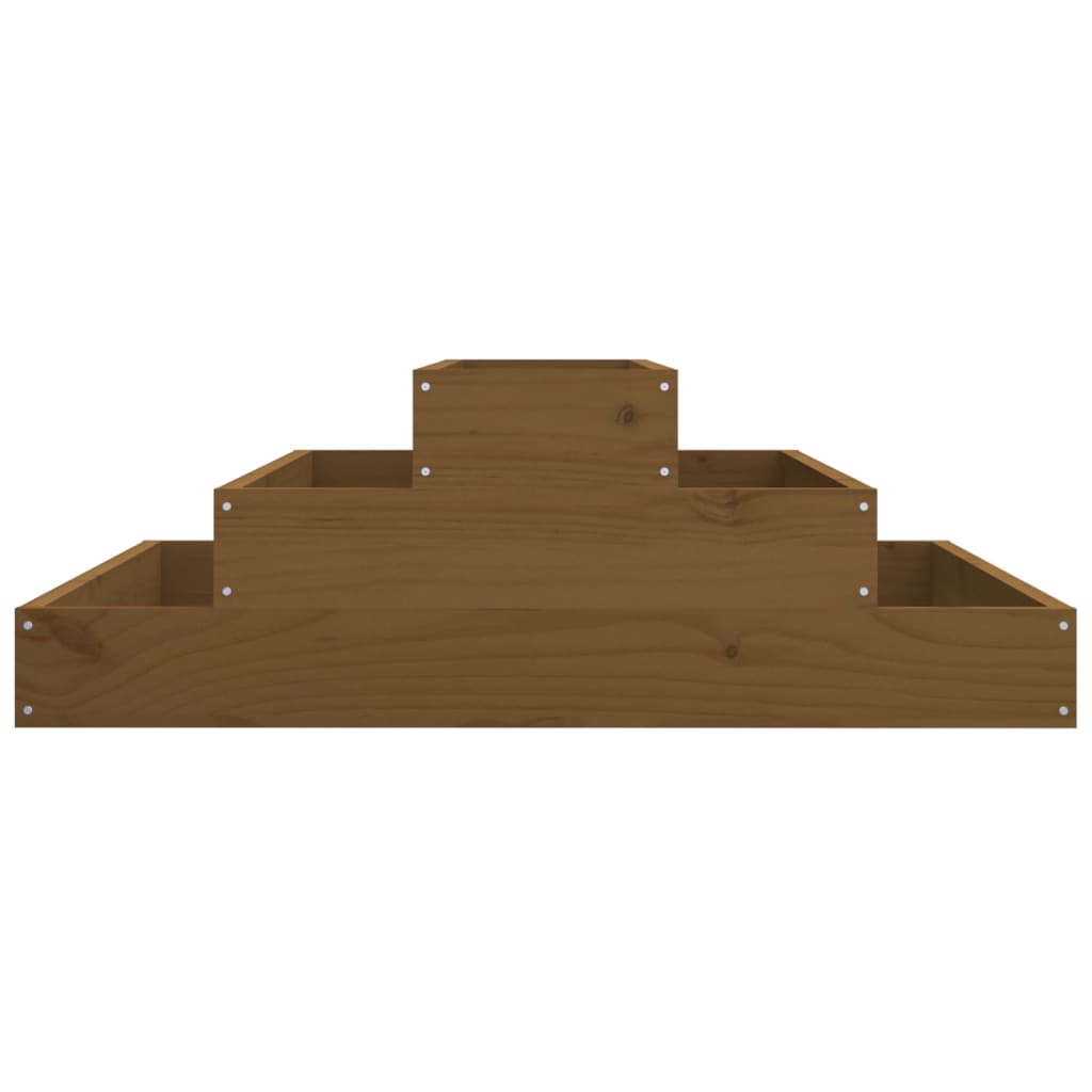 plantekasse 80x80x27 cm massivt fyrretræ gyldenbrun