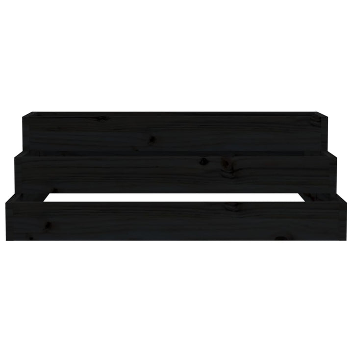 plantekasse 80x80x27 cm massivt fyrretræ sort