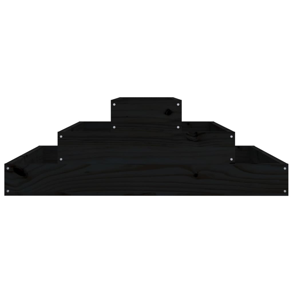 plantekasse 80x80x27 cm massivt fyrretræ sort