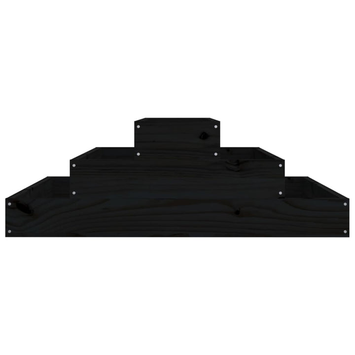 plantekasse 80x80x27 cm massivt fyrretræ sort
