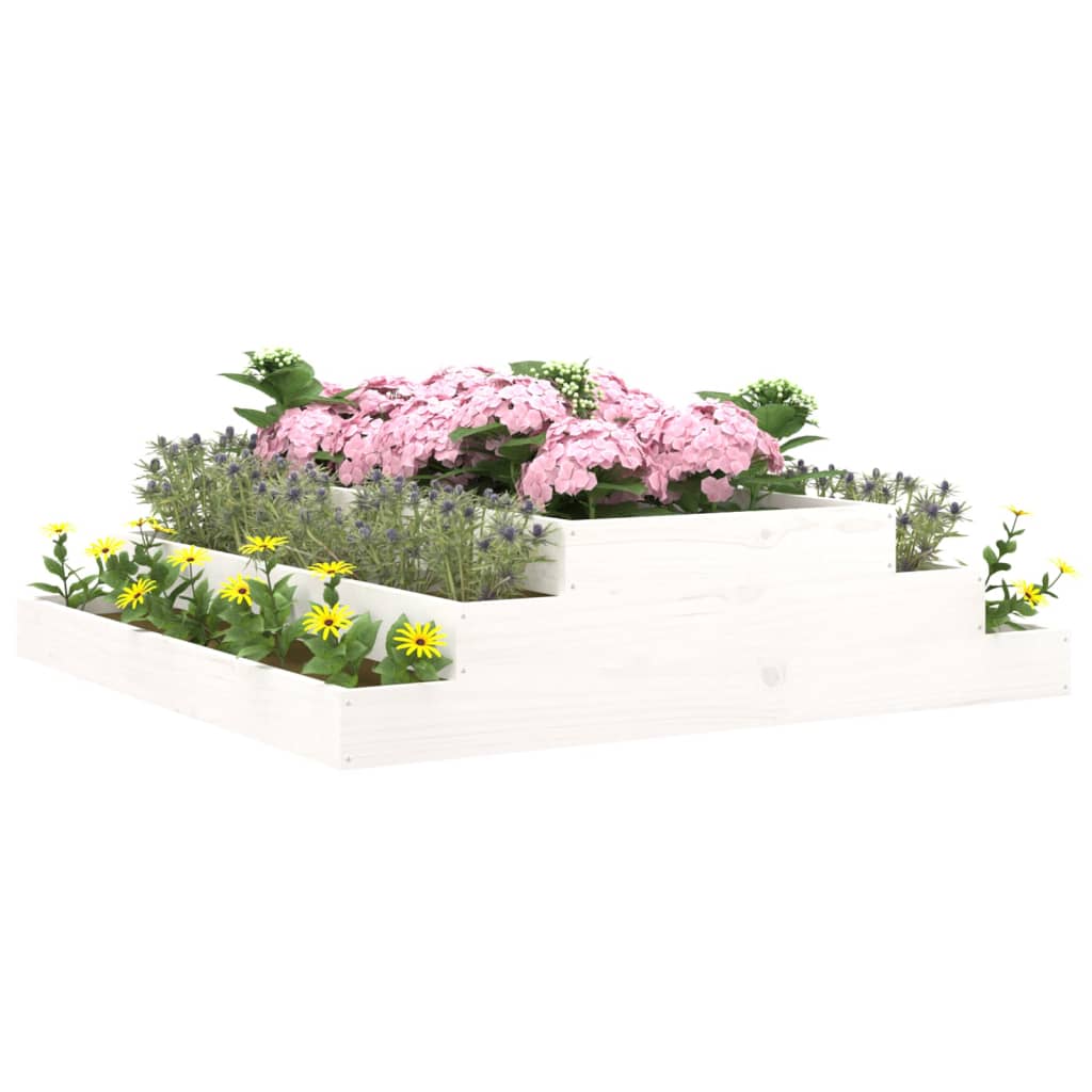 plantekasse 110x110x27 cm massivt fyrretræ hvid