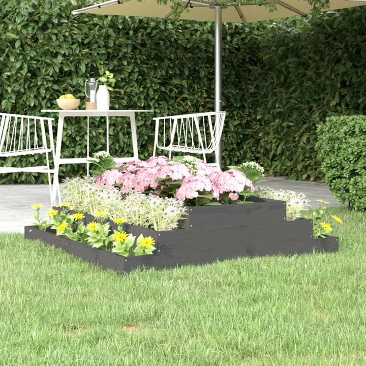 plantekasse 110x110x27 cm massivt fyrretræ grå