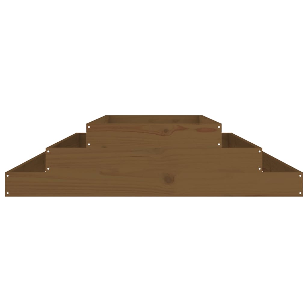 plantekasse 110x110x27 cm massivt fyrretræ gyldenbrun