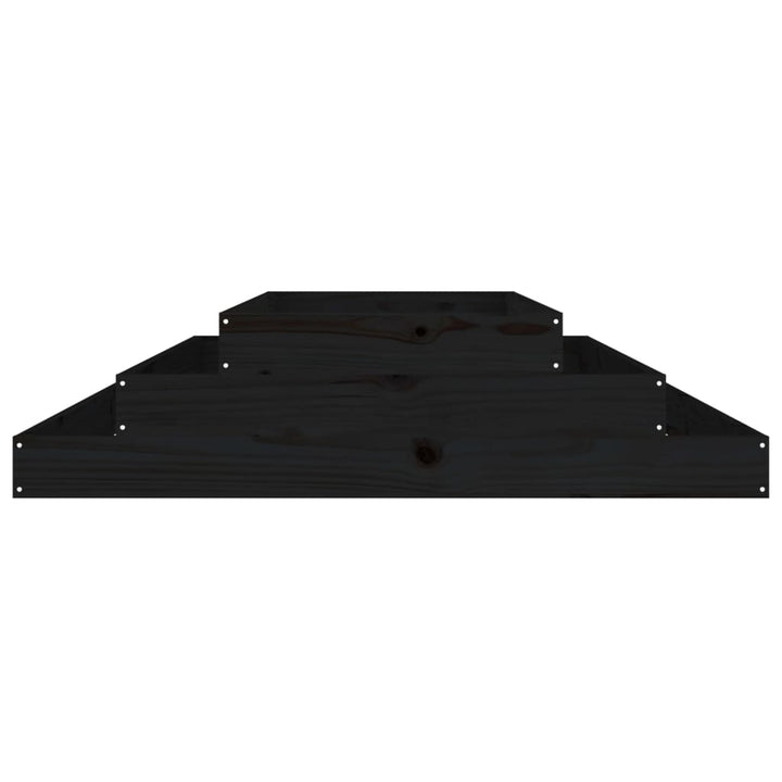 plantekasse 110x110x27 cm massivt fyrretræ sort