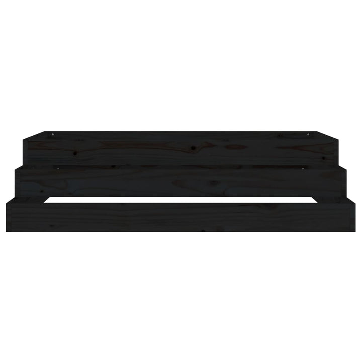 plantekasse 110x110x27 cm massivt fyrretræ sort