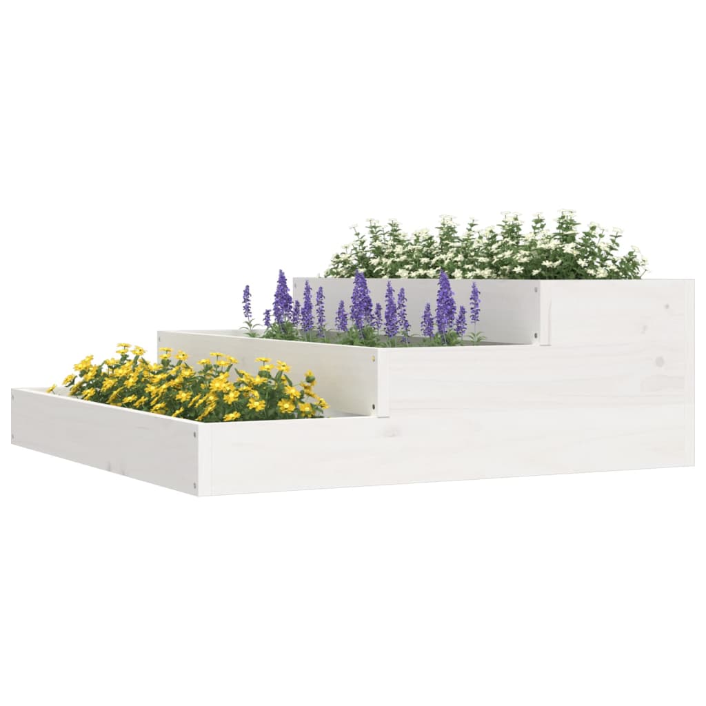 plantekasse 78x78x27 cm massivt fyrretræ hvid