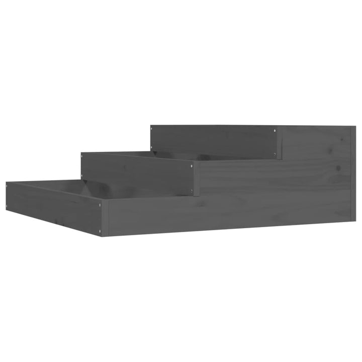 plantekasse 78x78x27 cm massivt fyrretræ grå