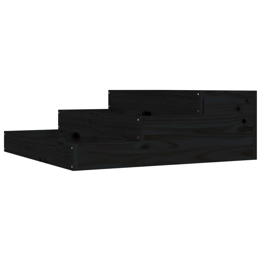 plantekasse 78x78x27 cm massivt fyrretræ sort