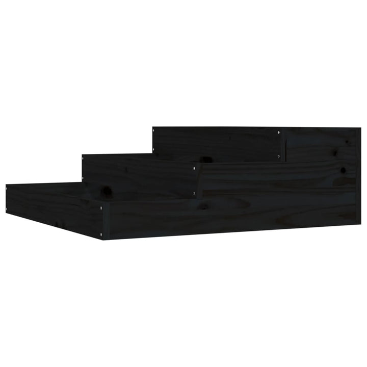 plantekasse 78x78x27 cm massivt fyrretræ sort