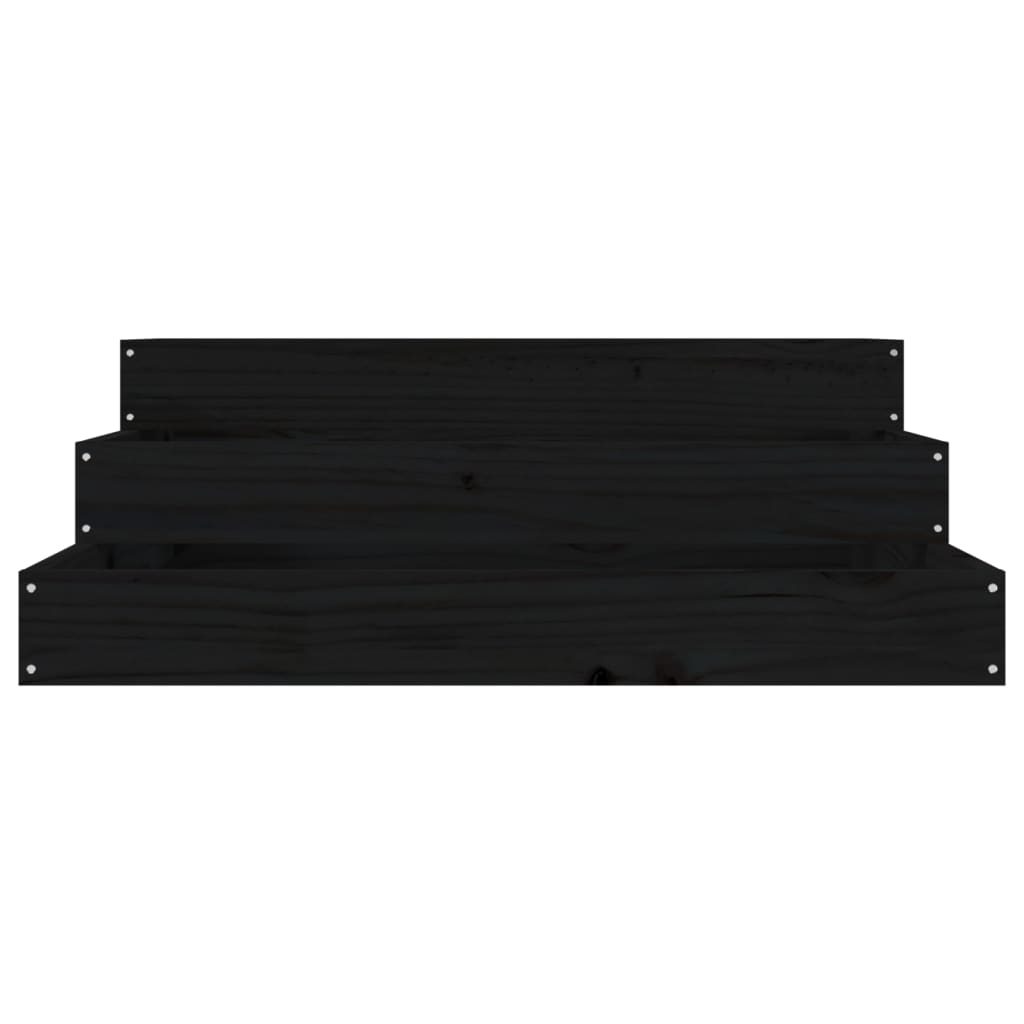 plantekasse 78x78x27 cm massivt fyrretræ sort