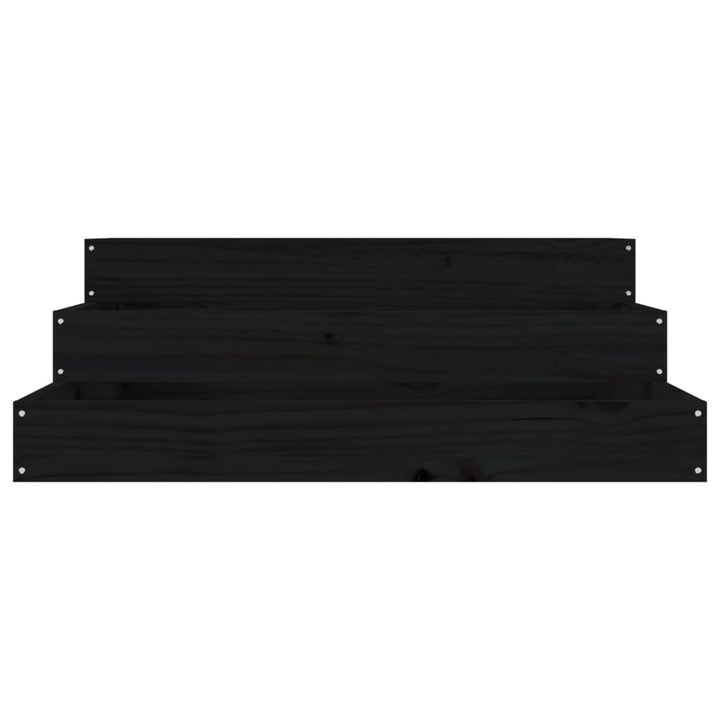 plantekasse 78x78x27 cm massivt fyrretræ sort