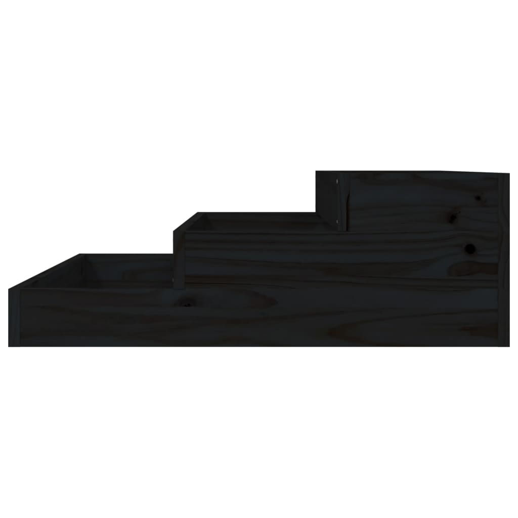 plantekasse 78x78x27 cm massivt fyrretræ sort