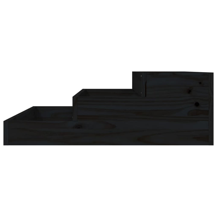 plantekasse 78x78x27 cm massivt fyrretræ sort