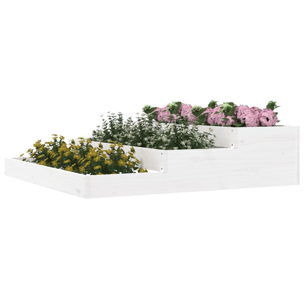 plantekasse 107x107x27 cm massivt fyrretræ hvid