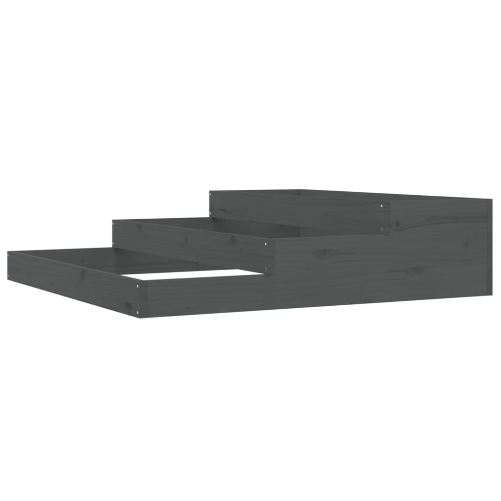 plantekasse 107x107x27 cm massivt fyrretræ grå