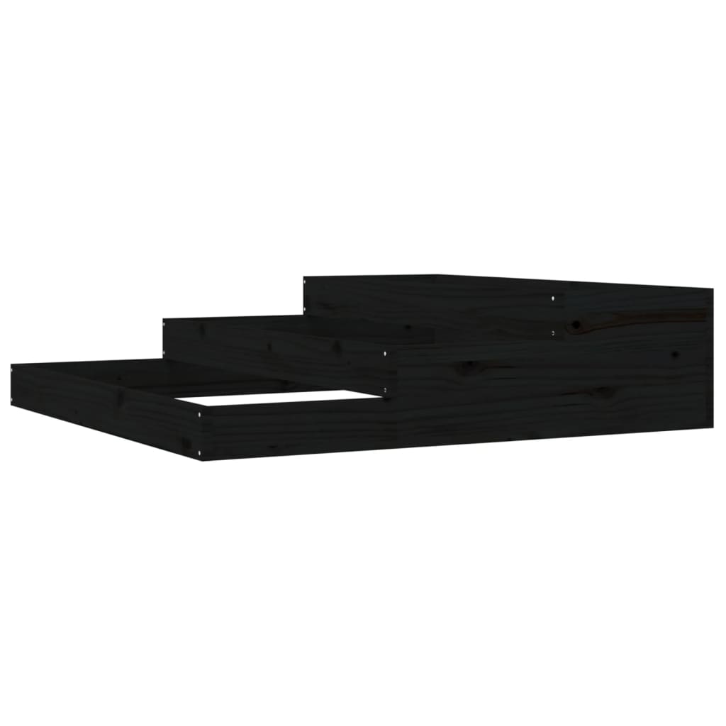 plantekasse 107x107x27 cm massivt fyrretræ sort