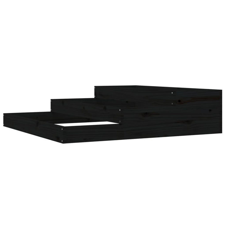 plantekasse 107x107x27 cm massivt fyrretræ sort