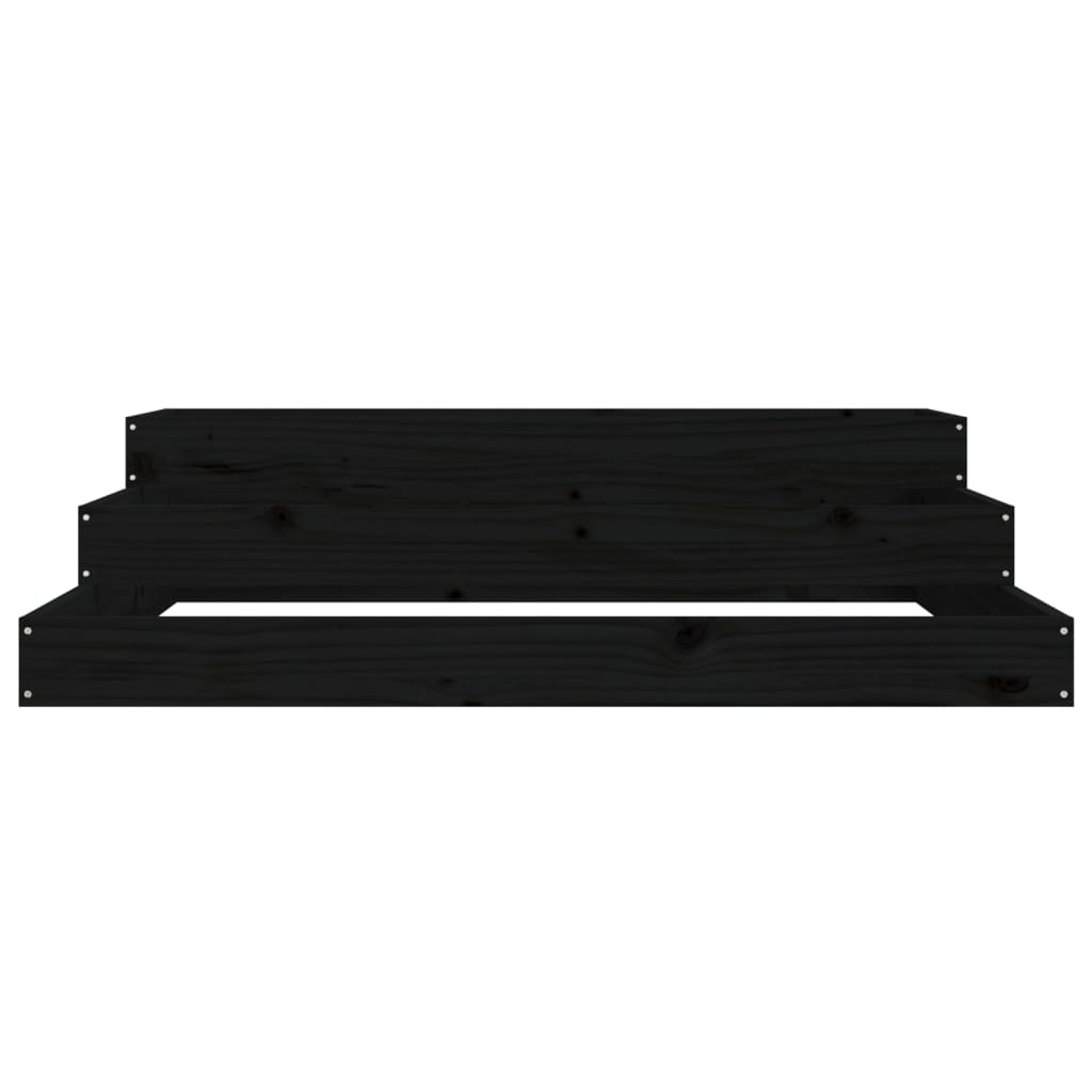 plantekasse 107x107x27 cm massivt fyrretræ sort