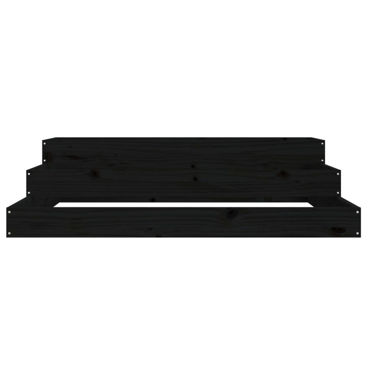 plantekasse 107x107x27 cm massivt fyrretræ sort