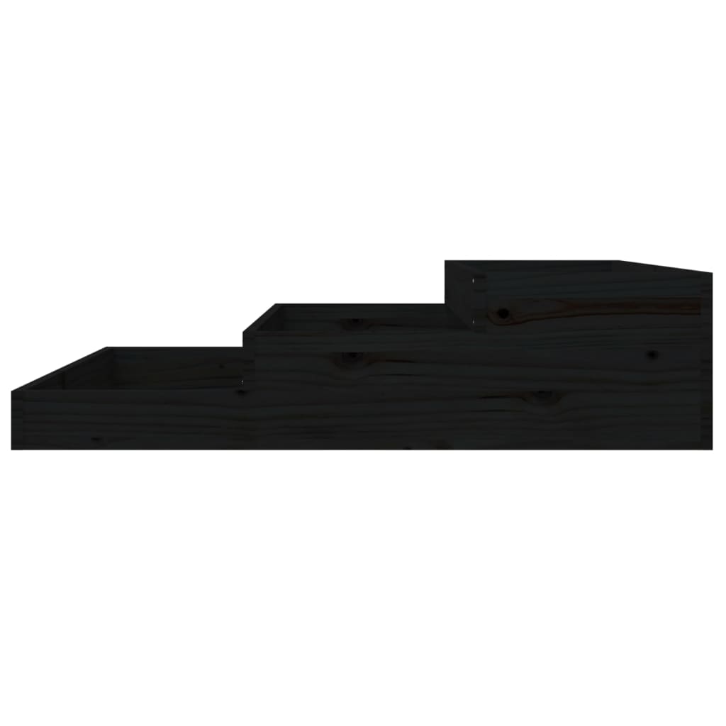 plantekasse 107x107x27 cm massivt fyrretræ sort