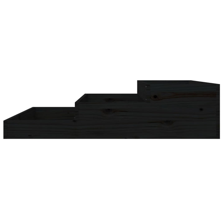 plantekasse 107x107x27 cm massivt fyrretræ sort