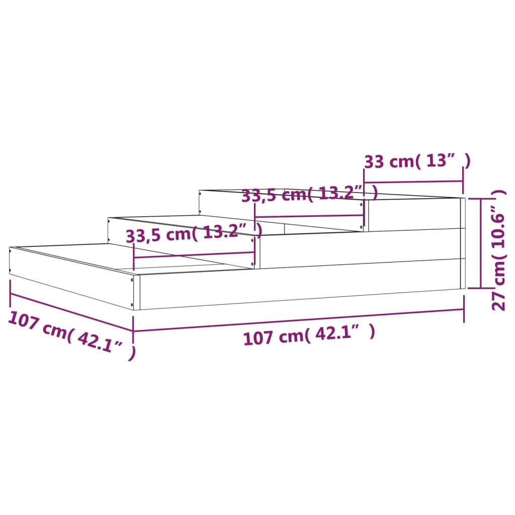 plantekasse 107x107x27 cm massivt douglasgran