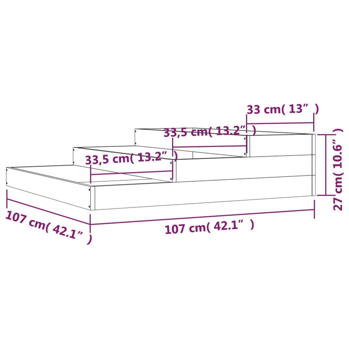 plantekasse 107x107x27 cm massivt douglasgran
