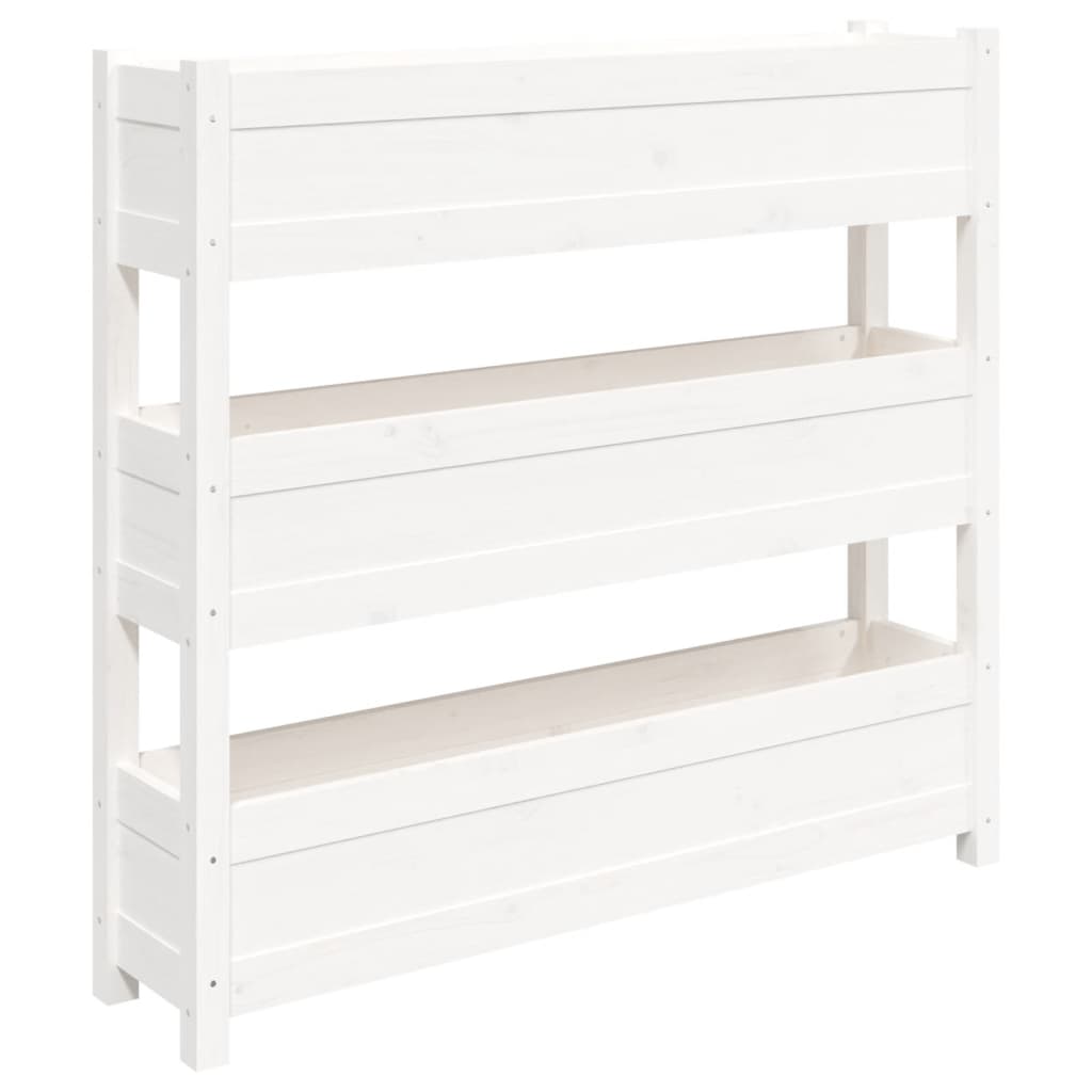 plantekasse 112x25x104,5 cm massivt fyrretræ hvid
