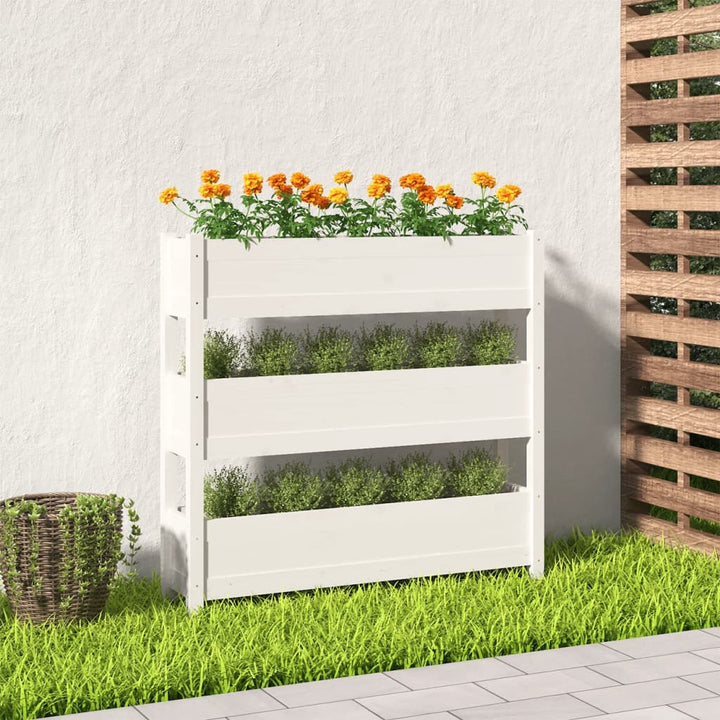 plantekasse 112x25x104,5 cm massivt fyrretræ hvid