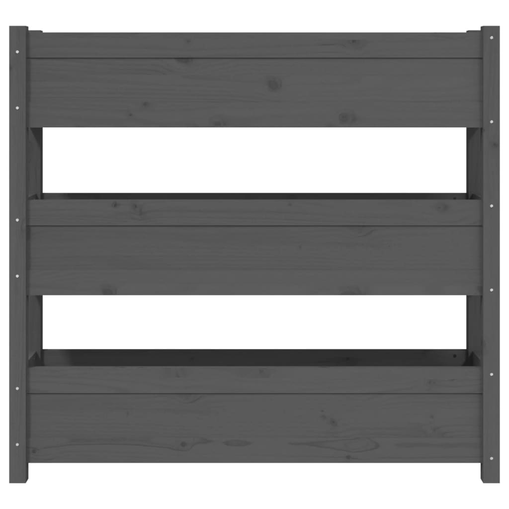 plantekasse 112x25x104,5 cm massivt fyrretræ grå