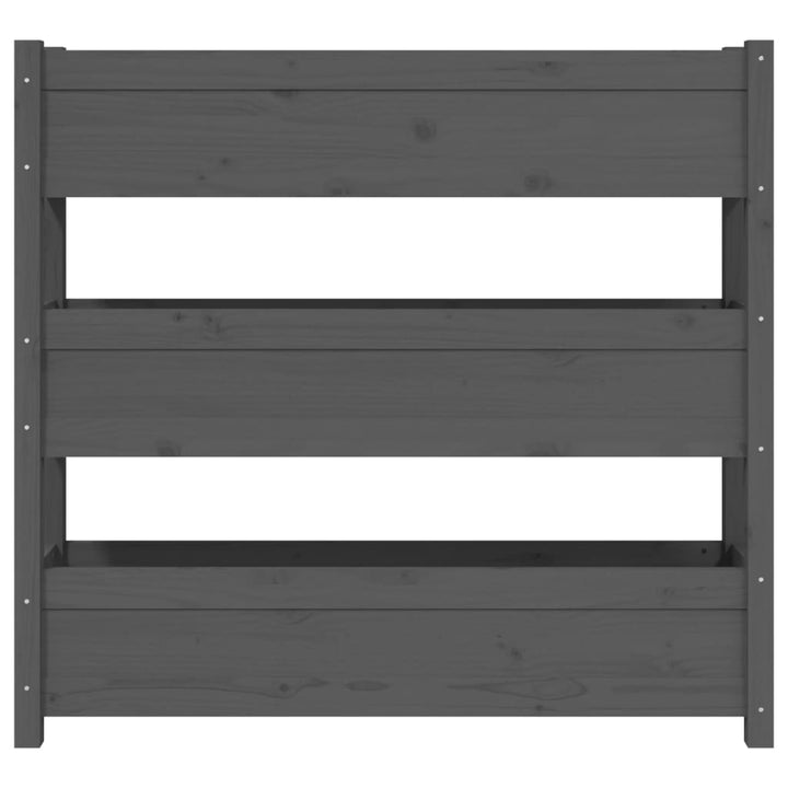 plantekasse 112x25x104,5 cm massivt fyrretræ grå