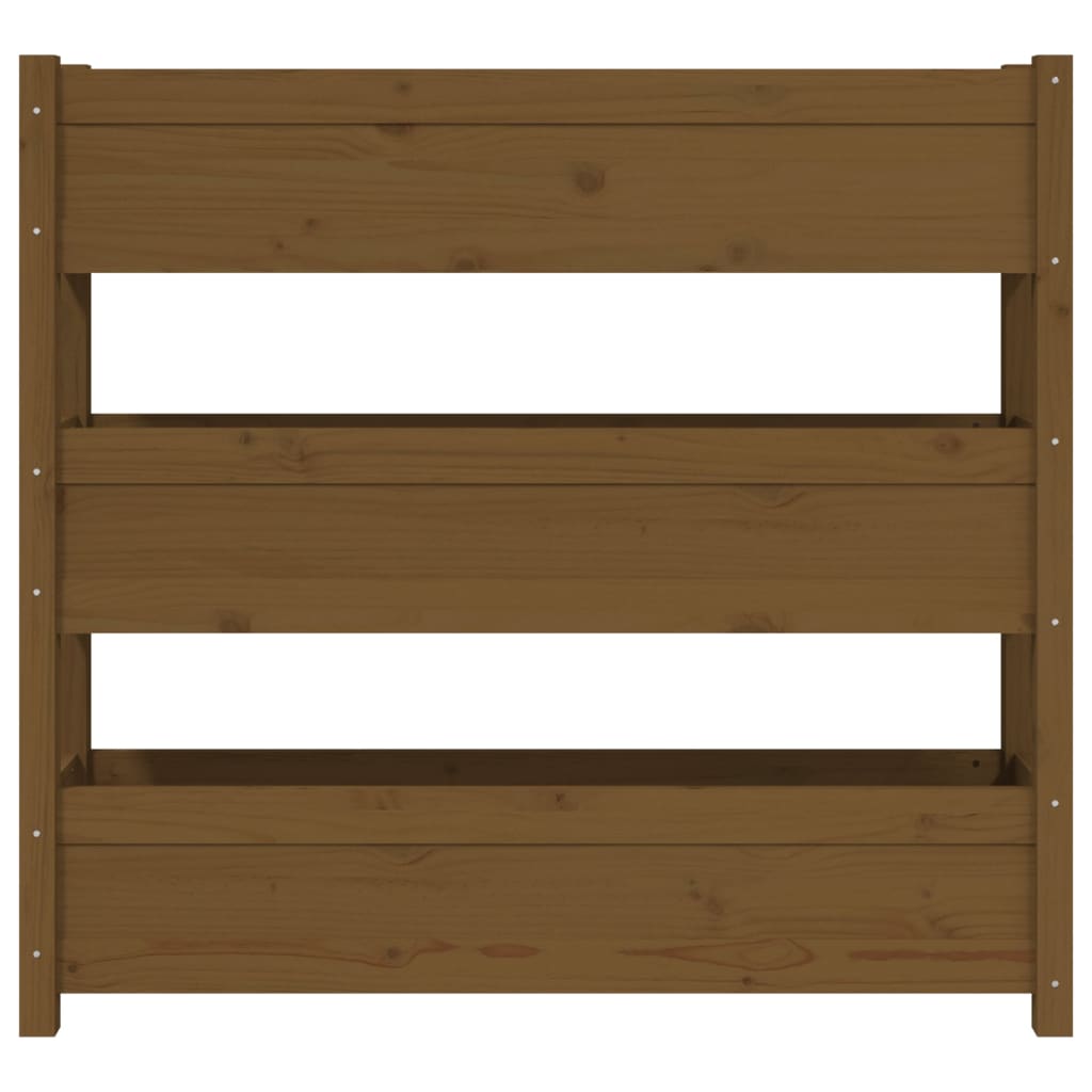 plantekasse 112x25x104,5 cm massivt fyrretræ gyldenbrun