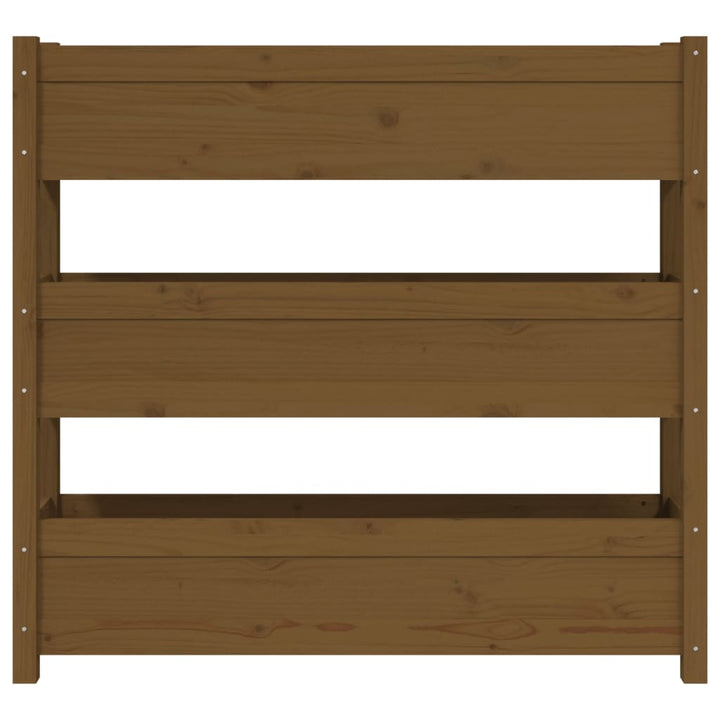 plantekasse 112x25x104,5 cm massivt fyrretræ gyldenbrun