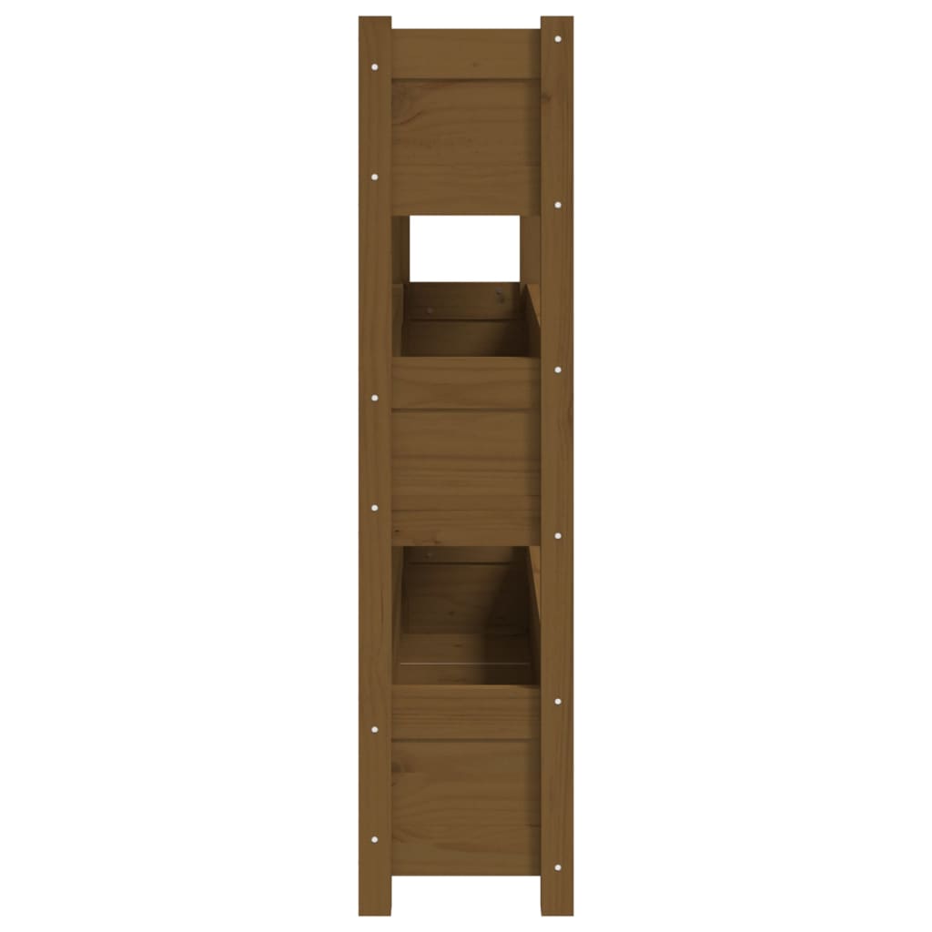 plantekasse 112x25x104,5 cm massivt fyrretræ gyldenbrun