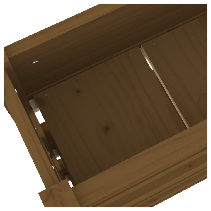 plantekasse 112x25x104,5 cm massivt fyrretræ gyldenbrun