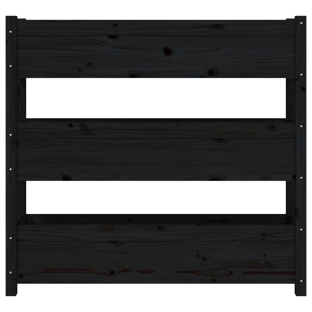 plantekasse 112x25x104,5 cm massivt fyrretræ sort