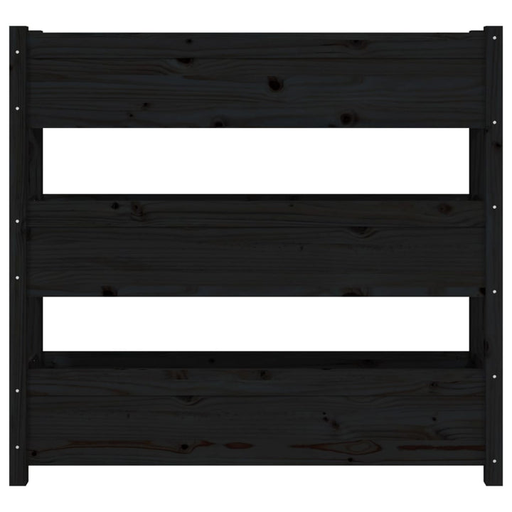 plantekasse 112x25x104,5 cm massivt fyrretræ sort