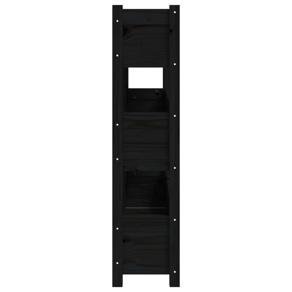 plantekasse 112x25x104,5 cm massivt fyrretræ sort