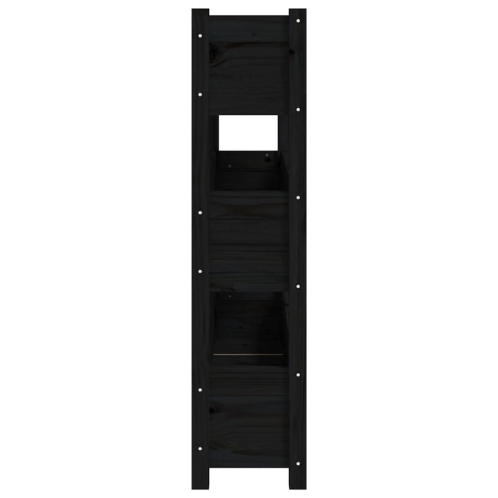 plantekasse 112x25x104,5 cm massivt fyrretræ sort