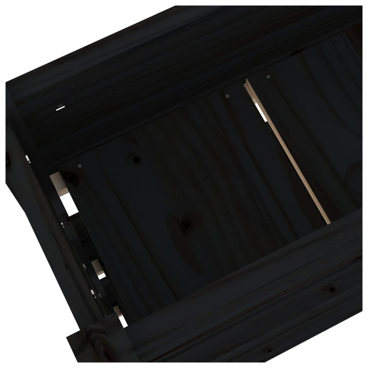 plantekasse 112x25x104,5 cm massivt fyrretræ sort