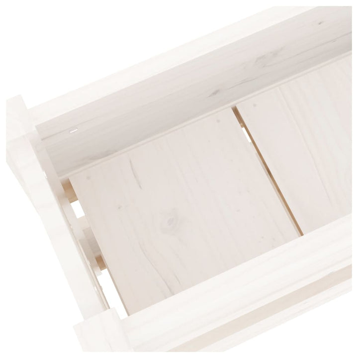 plantekasse 112x25x66 cm massivt fyrretræ hvid