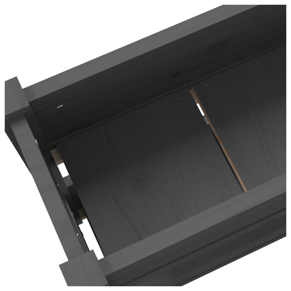 plantekasse 112x25x66 cm massivt fyrretræ grå